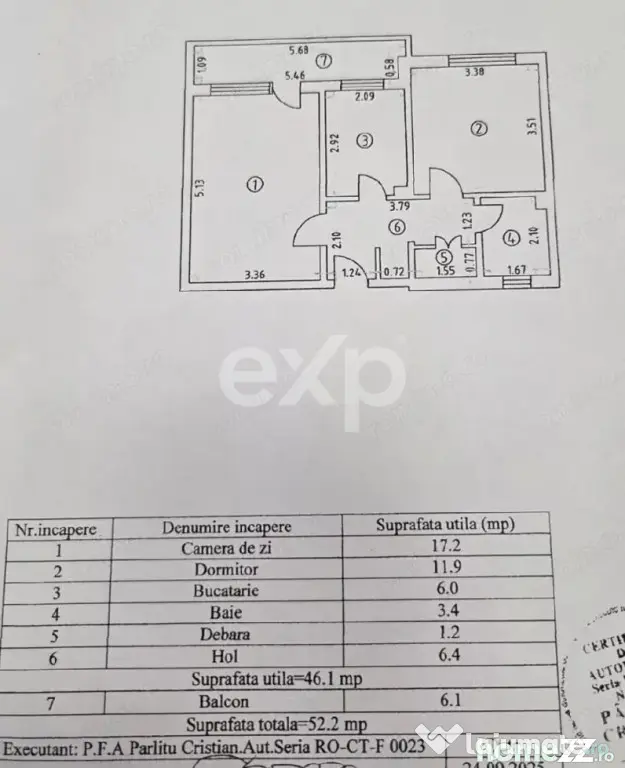 De vânzare apartament 2 camere decomandate, Zona Tic-tac, e