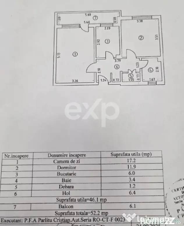 De vânzare apartament 2 camere decomandate, Zona Tic-tac, e