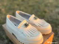 Vand pantofi mocasini de dama din piele naturala 100%