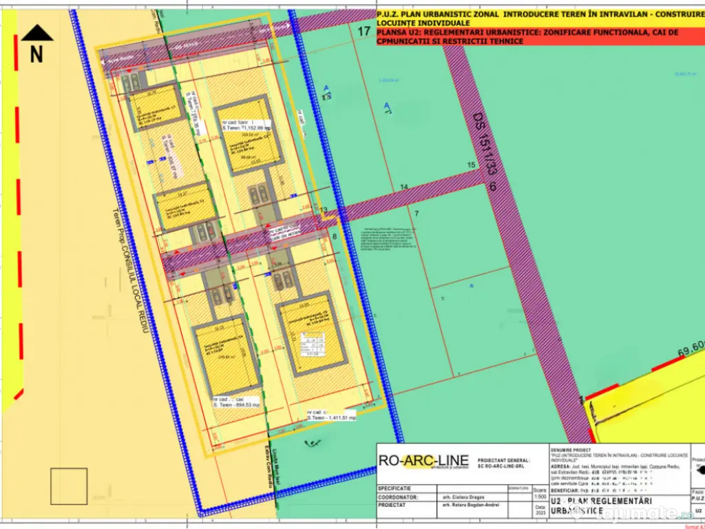 Copou - Teren intravilan 1853 mp PUZ in lucru 3 locuinte