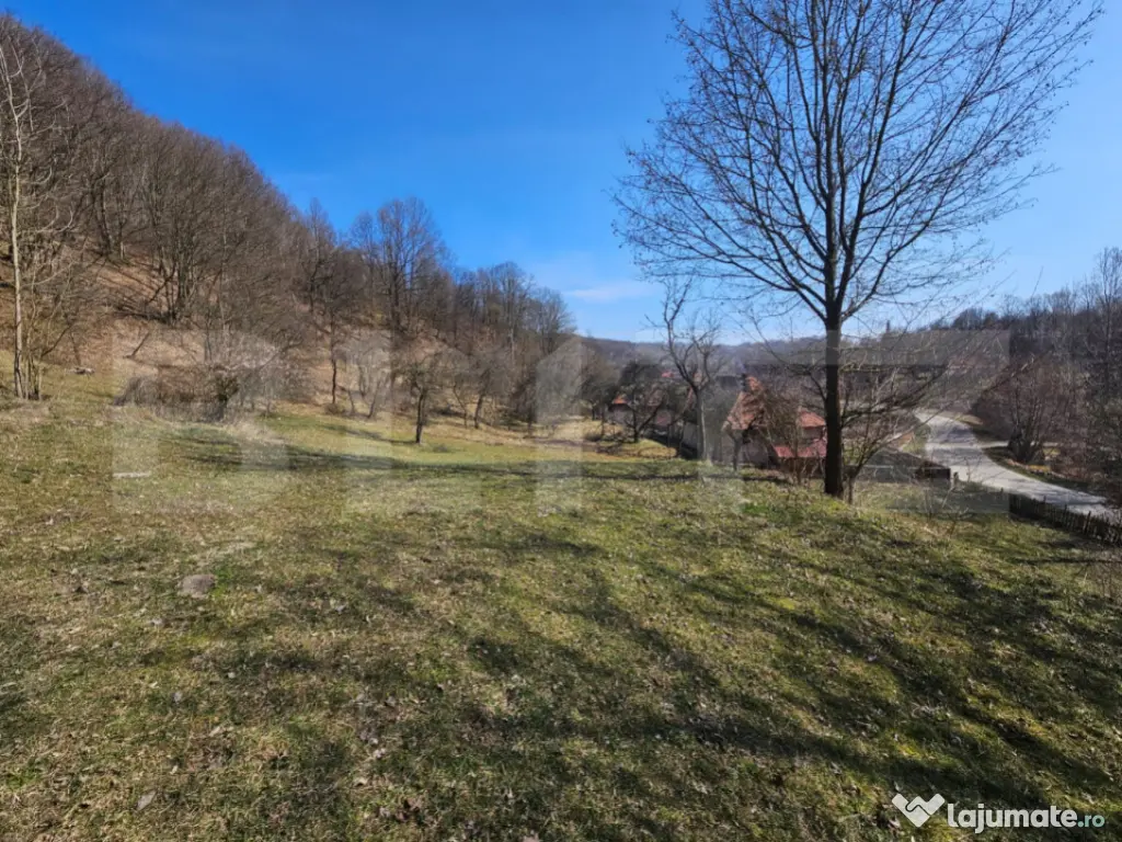 Teren intravilan 6.820 mp cu casă, pădure și râu – Alm
