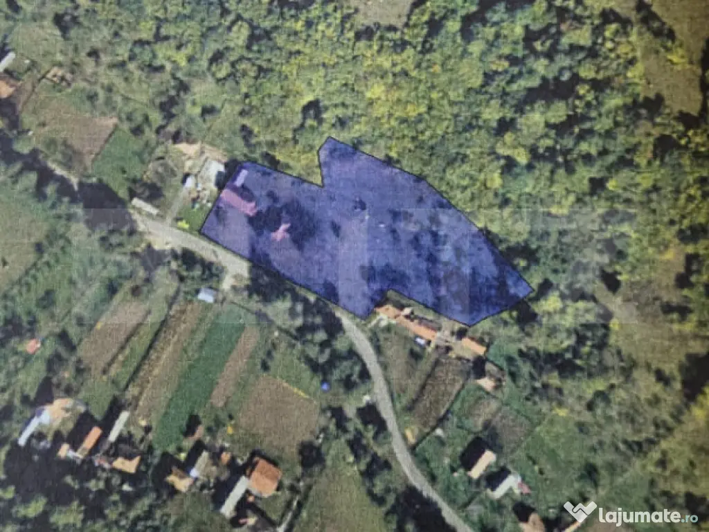 Teren intravilan 6.820 mp cu casă, pădure și râu – Alm