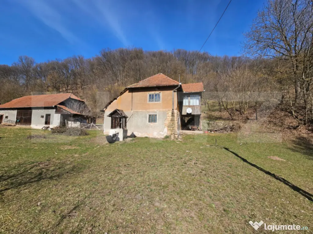 Teren intravilan 6.820 mp cu casă, pădure și râu – Alm