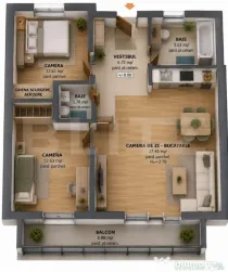 Apartament 3 Camere | 74,62 mp | Bloc Nou | Zona Tudor