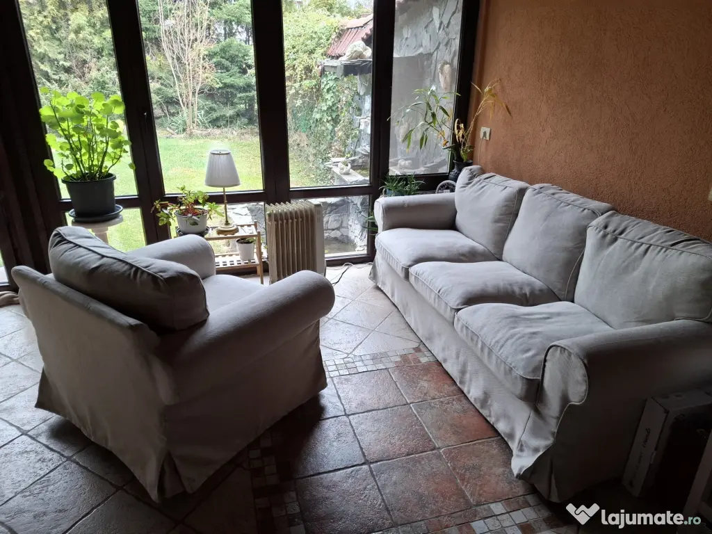 Canapea 3 locuri plus fotoliu Erktop/IKEA