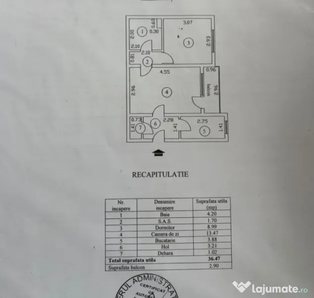 Apartament 2 camere Viziru 1, confort 2, La Cheie.