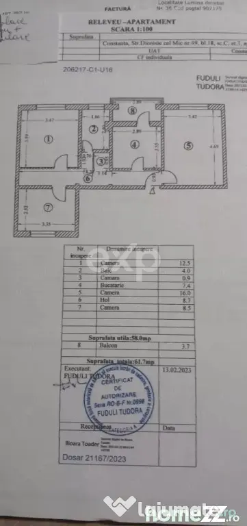 De vânzare apartament 3 camere, et 3/4, zona Inel1, Constan