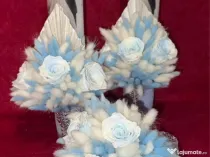 Set lumanari cununie si buchet mireasa