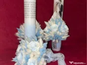 Set lumanari cununie si buchet mireasa 