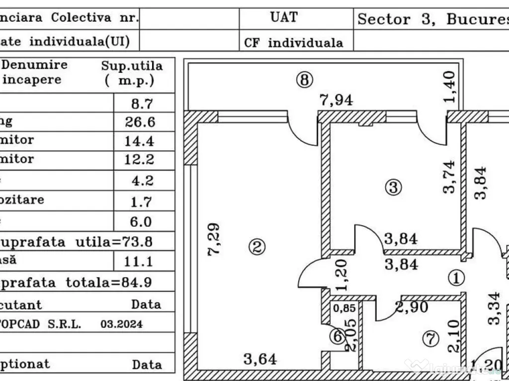 Apart 3 camere 85 mp Titan Grigorescu vizavi noul Lidl Bl...