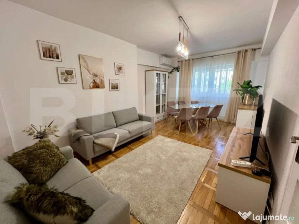 Apartament modern cu 3 camere, 85 mp, centrala si AC, zona C