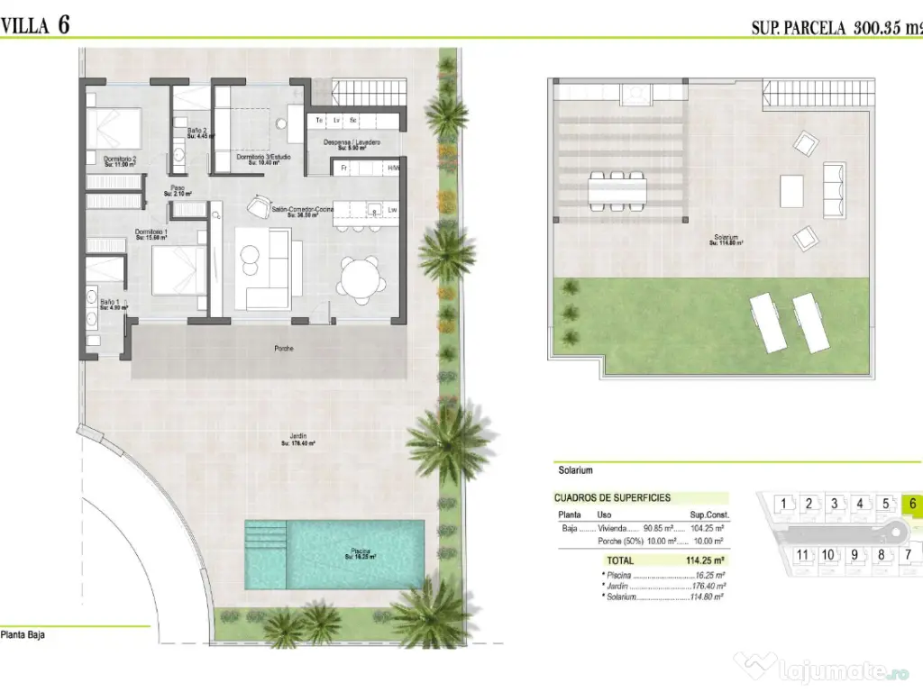 Vilă spațioasă cu terasă pe acoperiș și piscină privată pe un teren de golf