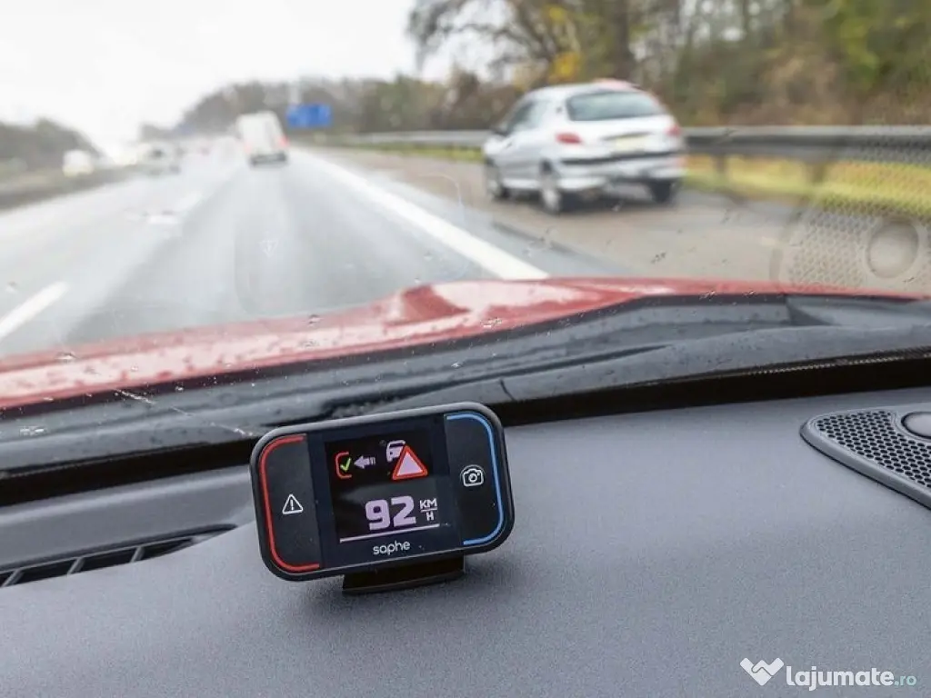 Alarma Trafic Saphe Drive Mini, Avertizare radar si pericole, Bluetooth, Black
