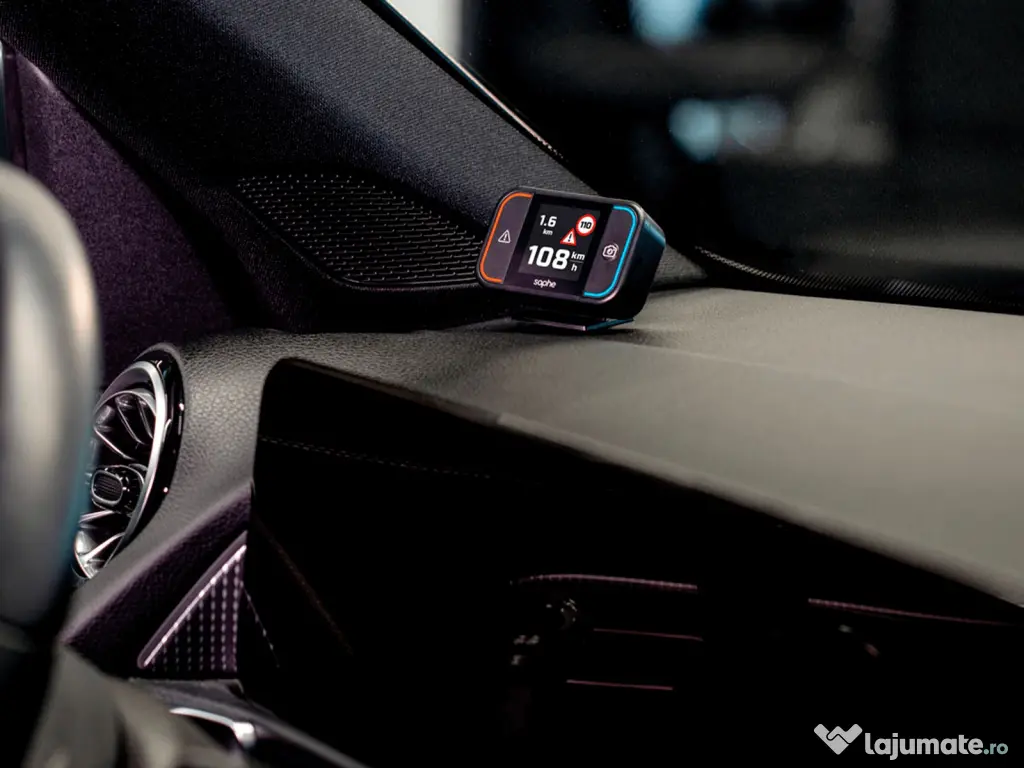 Alarma Trafic Saphe Drive Mini, Avertizare radar si pericole, Bluetooth, Black
