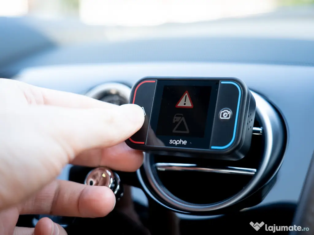 Alarma Trafic Saphe Drive Mini, Avertizare radar si pericole, Bluetooth, Black