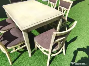 Scaun lemn masiv si masa patru persoane 