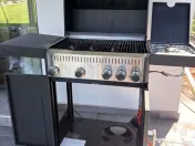 Grătar pe gaz cu 4+1 arzătoare și plită 