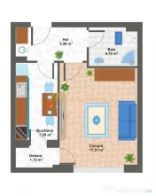 OCAZIE UNICA -> Garsoniera spatioasa / Zona Berceni - Aparat 