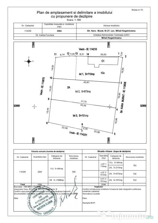 Proiect Rezidențial | 2084mp (3 Loturi) | M. Kogălnicea...