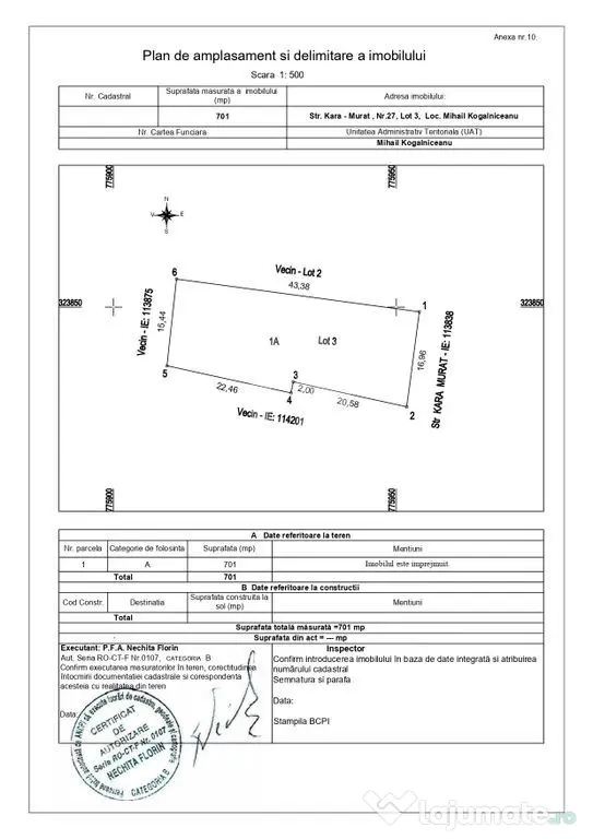 Lot Premium 701 mp – Strada Kara-Murat: Baza ideală pe...
