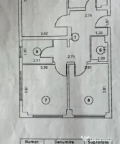 Etaj 1 - Apartament 3 camere, surafata 79mp, Zona Calarasi 4 