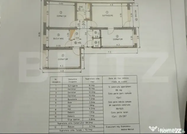 Apartament 4 camere, 69 mp, zona Aleea Trandafirilor