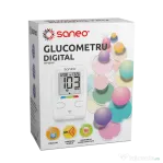 Glucometru Digital, Saneo + Lantete sterile  28G + Bandelete de testare