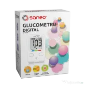 Glucometru Digital, Saneo + Lantete sterile  28G + Bandelete de testare 