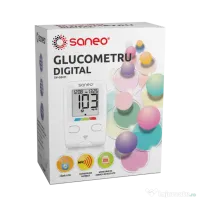Glucometru Digital, Saneo + Lantete sterile  28G + Bandelete de testare 