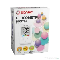 Glucometru Digital, Saneo + Lantete sterile  28G + Bandelete de testare