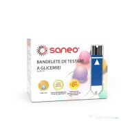 Glucometru Digital, Saneo + Lantete sterile  28G + Bandelete de testare 