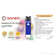 Glucometru Digital, Saneo + Lantete sterile  28G + Bandelete de testare 