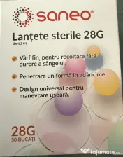 Glucometru Digital, Saneo + Lantete sterile  28G + Bandelete de testare 