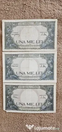 3 Bancnote 1000 lei puse in circulatie in perioada 1943,1944 
