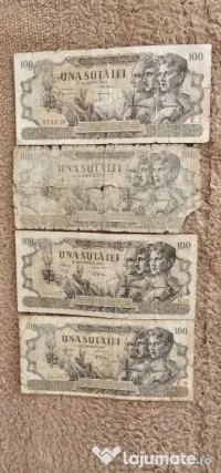4 Bancnote 100 lei puse in circulatie in anul 1947 