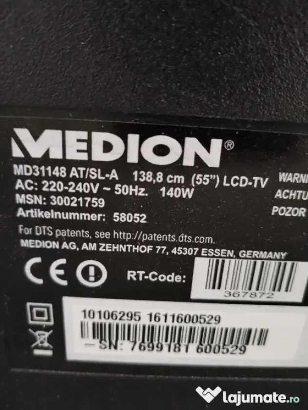 Dezmembrez medion 55" cu 17ips72 și 17mb120