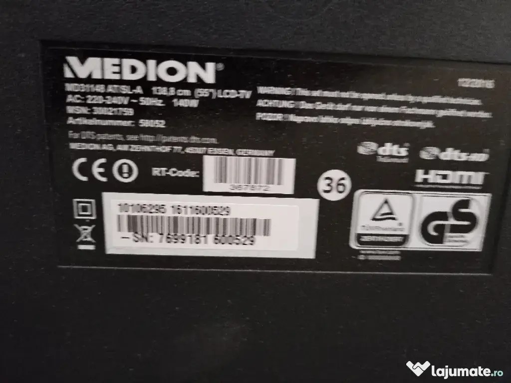Dezmembrez medion 55" cu 17ips72 și 17mb120