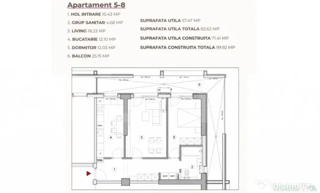 Apartament 2 camere, 82.62mp, ansamblu 0% Comision Achiziți