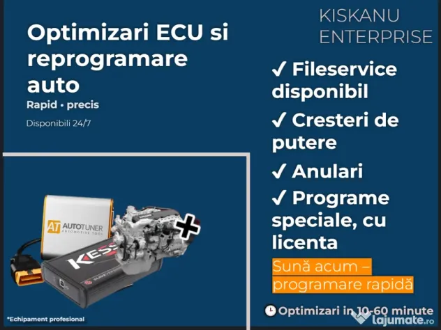 Optimizări ECU și Reprogramare Auto (Stage de putere, etc)