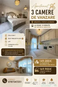 Apartament 3 camere de – Biruintei || 10 minute Metrou ... 