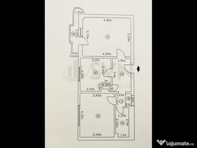 Piata Victoriei - Apartament cu 2 camere cu centrala proprie