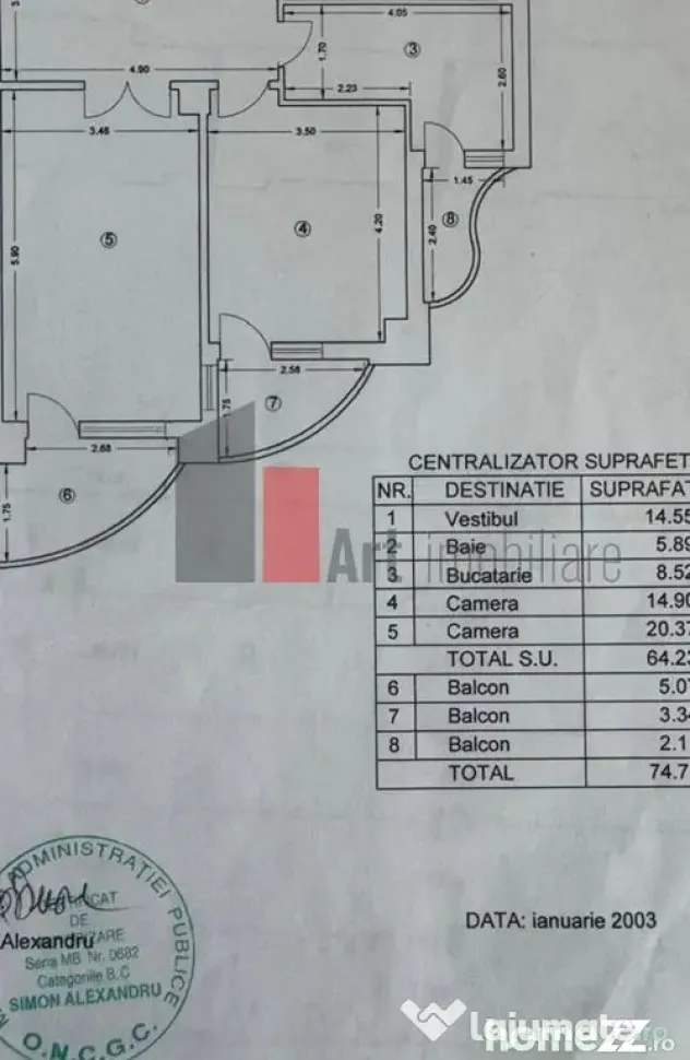 Apartament cu 2 camere de vanzare-Unirii-Alba Iulia