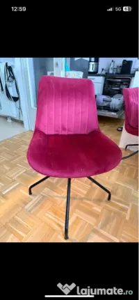 Scaune catifea 5 bucăți 