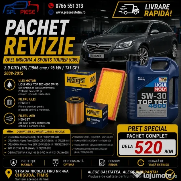 Pachet de revizie pentru Opel Insignia A Sports Tourer 2.0 CDTI 131 CP