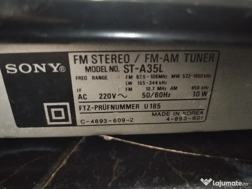 Tuner Sony ST-A35L nefuncțional