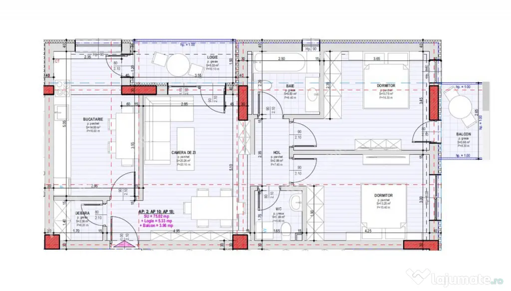 Apartament la cheie cu 3 camere etaj 2 parcare Pictor Brana