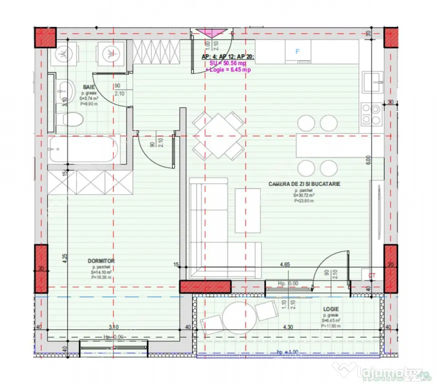 Apartament 2 camere decomandate parcare si balcon zona Brana