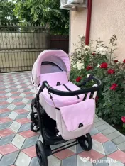 Vând cărucior 3 în 1 Krausman Combo Max Pink testat ADAC 