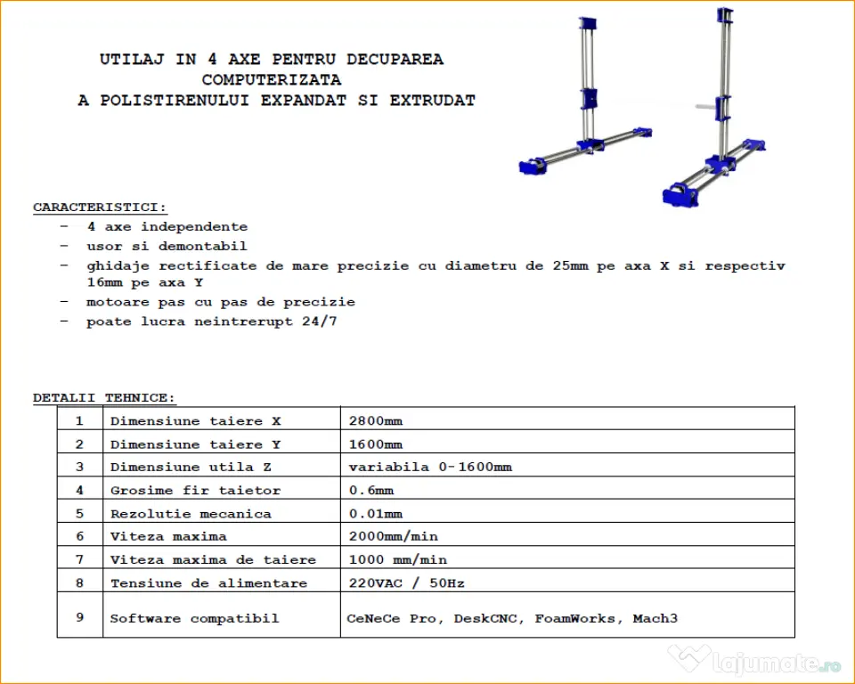Utilaj CNC Debitare Polistiren – Dimensiuni Mari | Ideal pentru Upgrade
