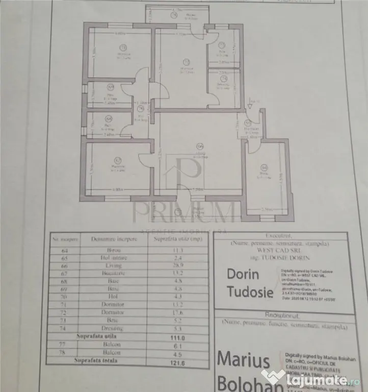 CHISODA - LUX - 4 CAMERE - 3 BAI - 2 BALCOANE - INCALZIRE PA